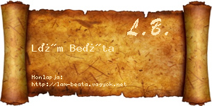 Lám Beáta névjegykártya